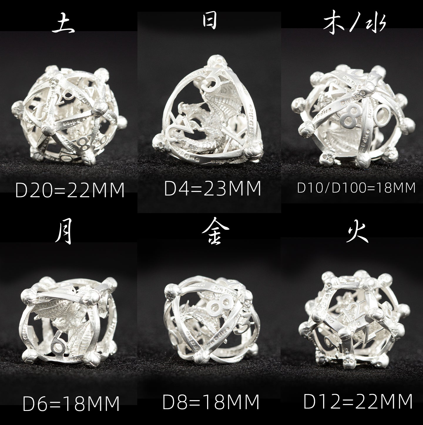 Draconic Mandate 7-Piece Polyhedral Dice Set