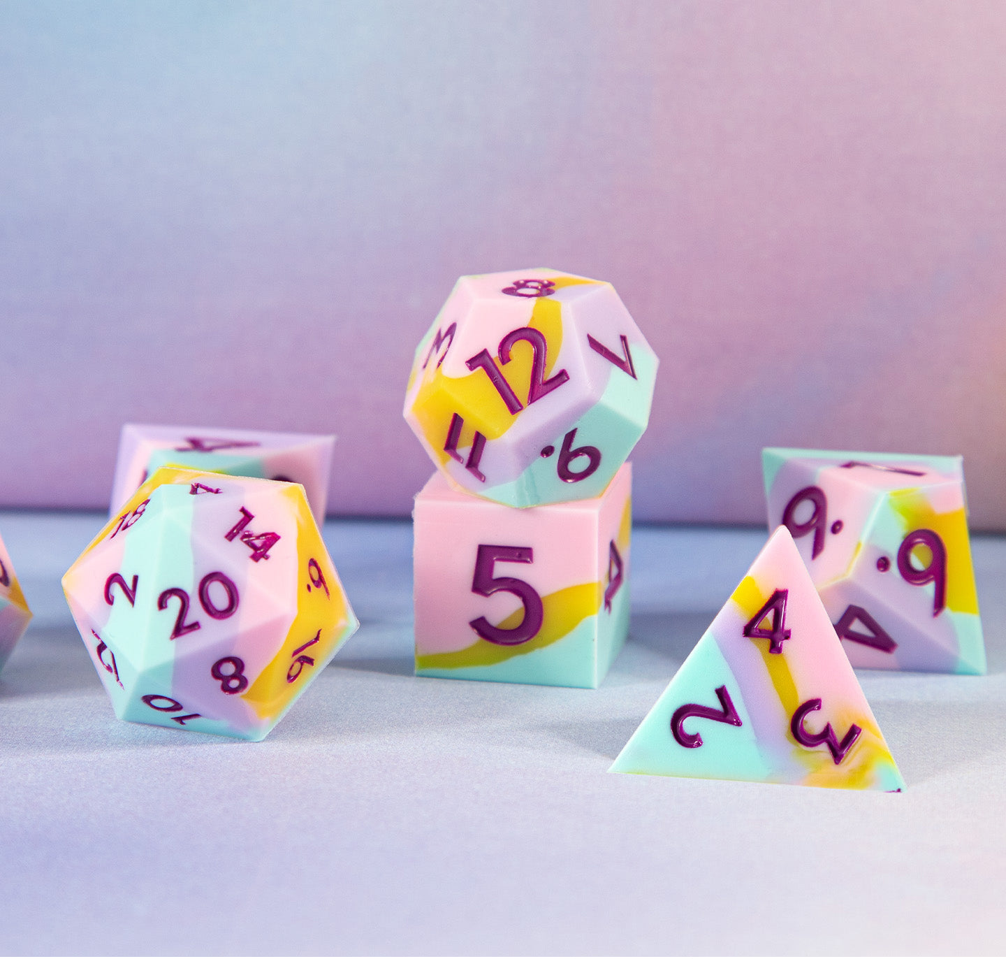 Berry Candy Silicone 7-Piece Polyhedral Dice Set