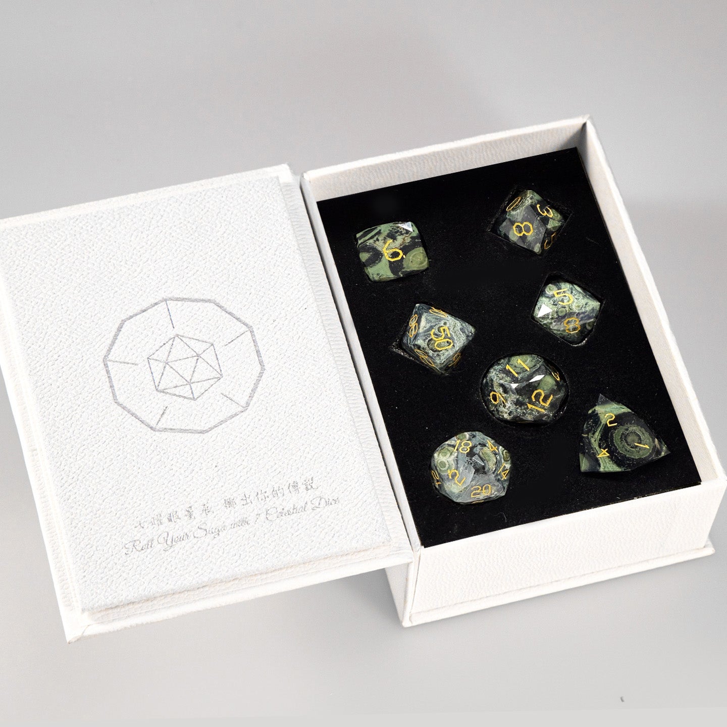 Birdstone Diamond-Cut 7-Piece Dice Set