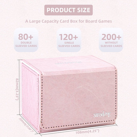 TCG Deck Box Fits 100+ yvek® (Horizontal,Pink)