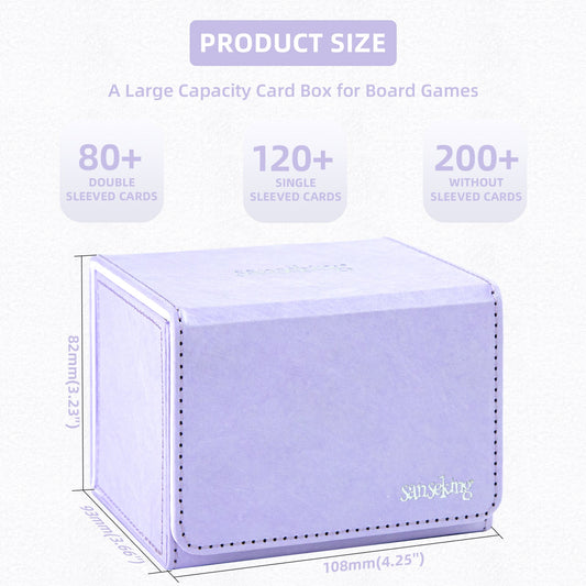 TCG Deck Box Fits 100+ yvek® (Horizontal,Light Purple)