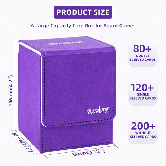 TCG Deck Box Fits 100+ yvek® (Vertical,Purple)