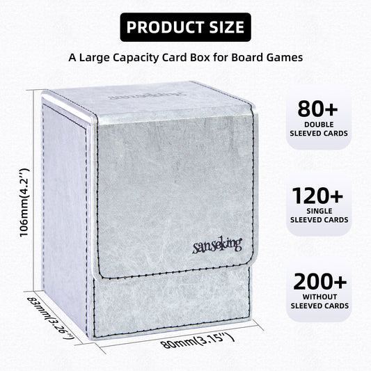 TCG Deck Box Fits 100+ yvek® (Vertical,Silver)