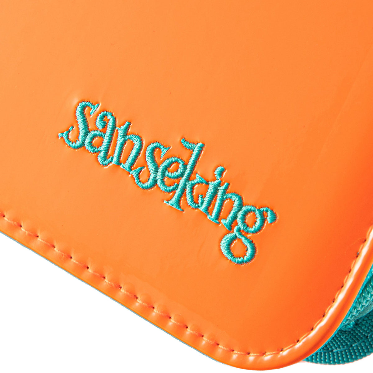 Coral Binder Series PU Leather Zipper 9-Pocket Coral Orange