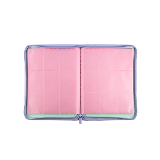Coral Binder Series - PU Leather Zipper 9-Pocket Coral Pink