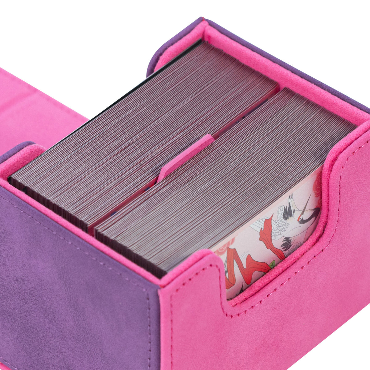 Horizontal Color-Block Pu Deck Box Chic Red with 1 Divider