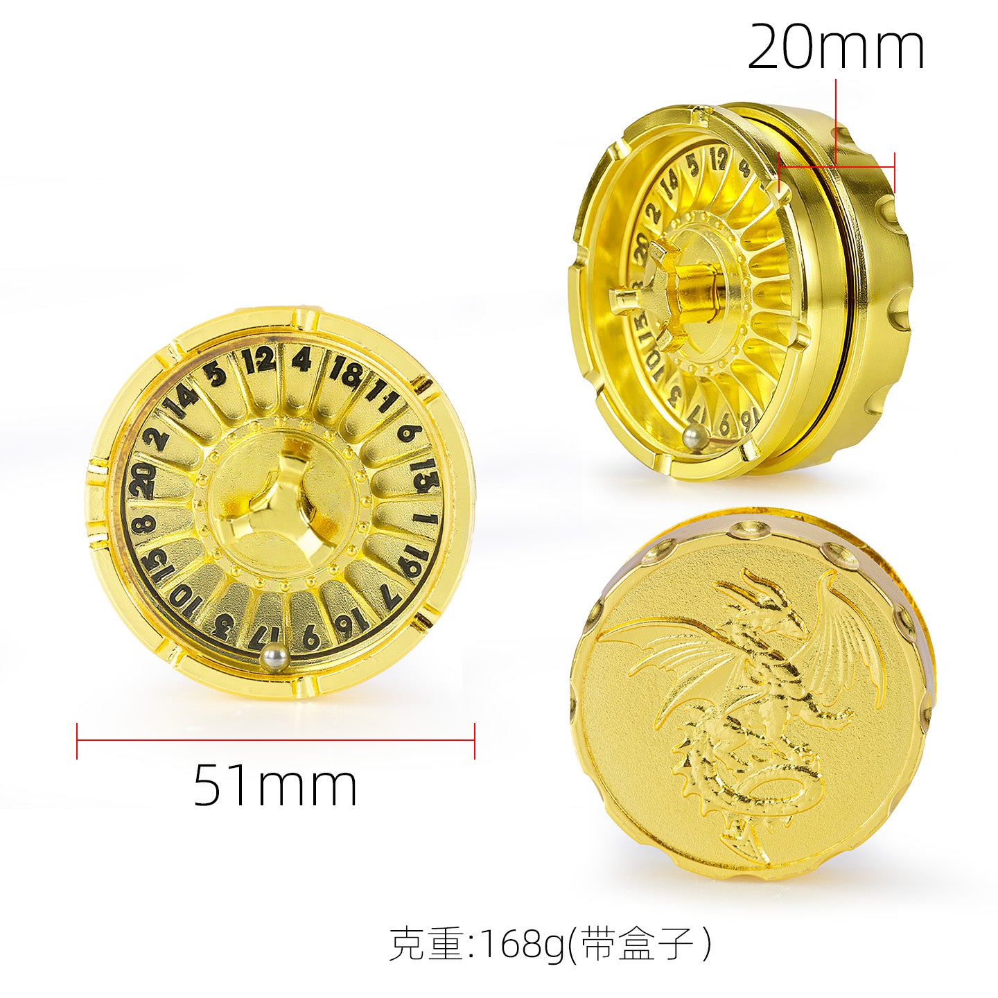 Dragon Metal Dice Spinner 1–20