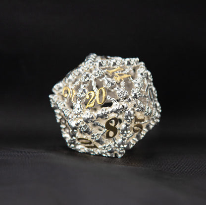 Hollow White Jade D20 — 41 mm
