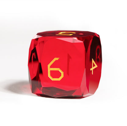 Red Crystal Diamond-Cut 7-Piece Dice Set