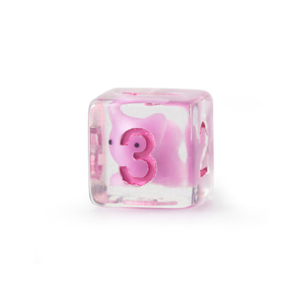 Rose Quartz Familiar 7-Piece Polyhedral Dice Set