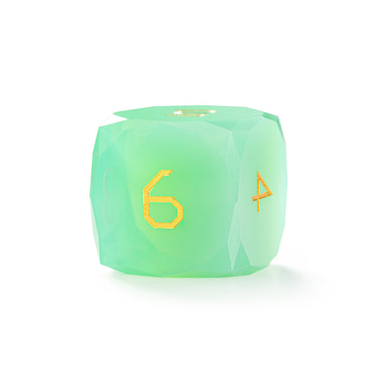 Green Opaline Diamond-Cut 7-Piece Dice Set