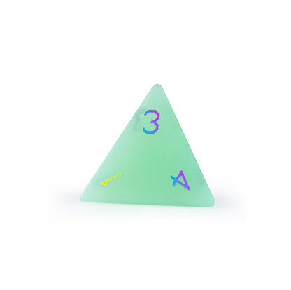 Green Opaline Plated 7-Piece Polyhedral Dice Set