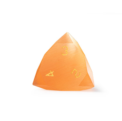 Amber Cat’s Eye Crystal Diamond-Cut 7-Piece Dice Set