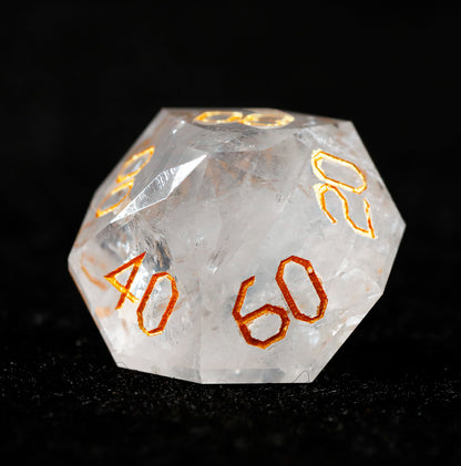 White Glaze Diamond-Cut 7-Piece Dice Set
