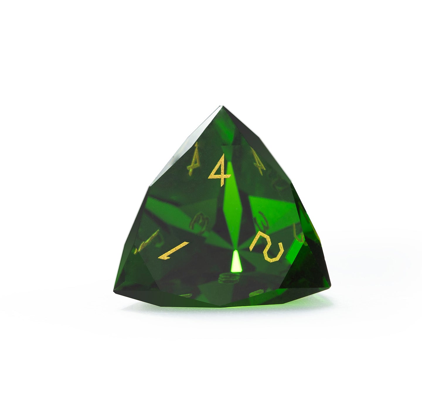 Olive Green Crystal Diamond-Cut 7-Piece Dice Set