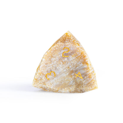 Chrysanthemum Stone Diamond-Cut 7-Piece Dice Set