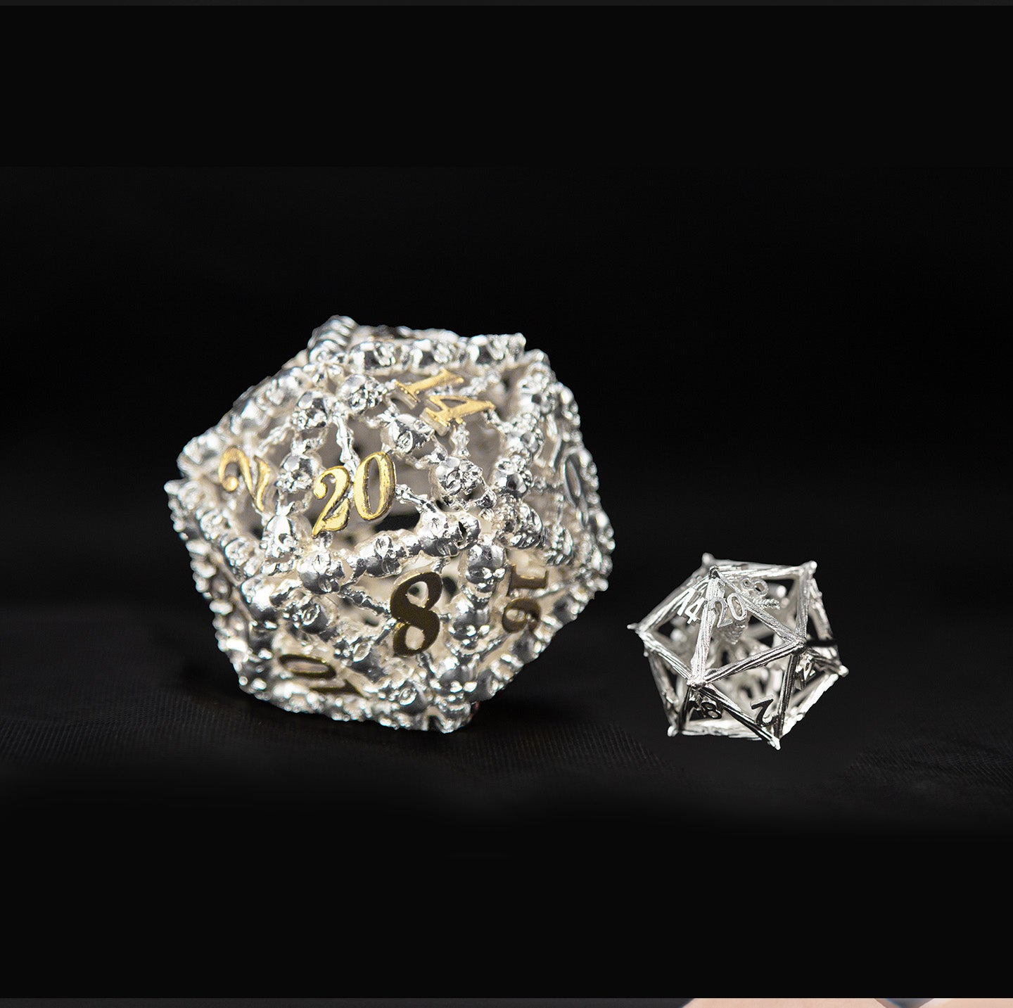 Hollow White Jade D20 — 41 mm