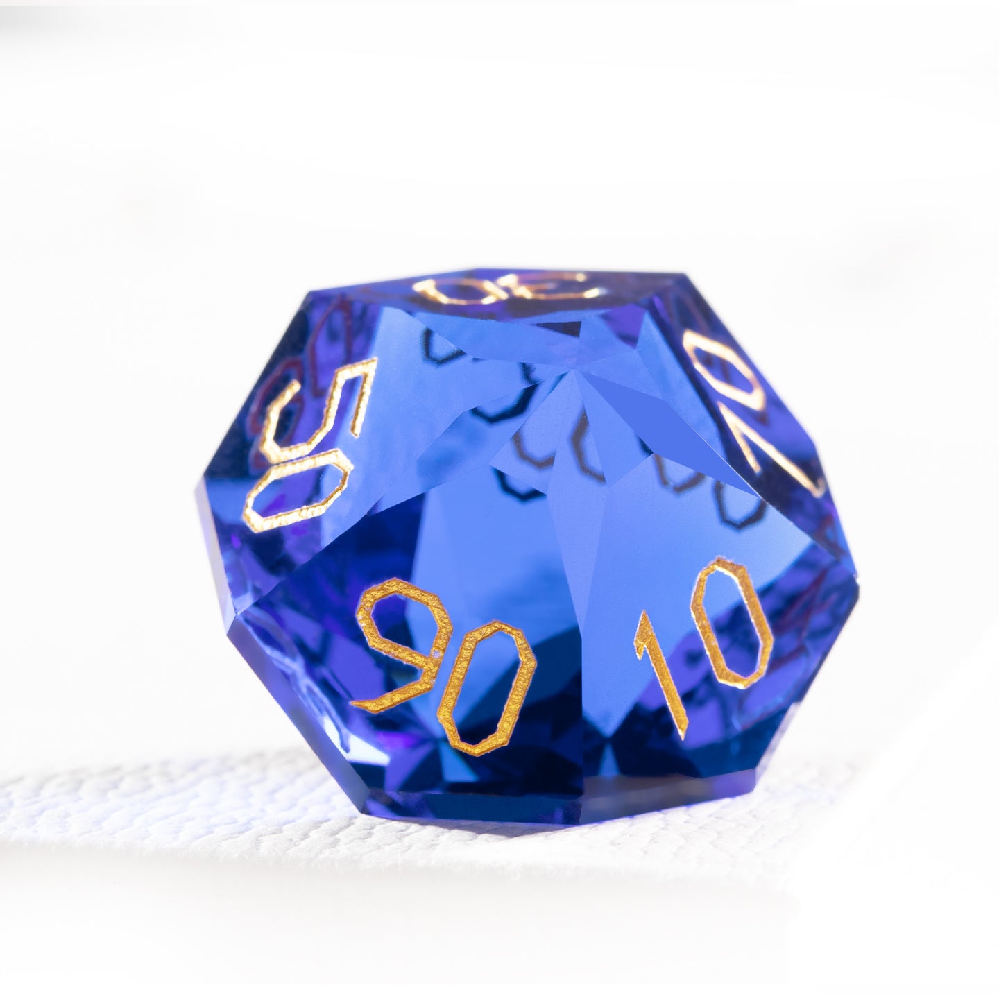 Royal Blue Crystal Diamond-Cut 7-Piece Dice Set