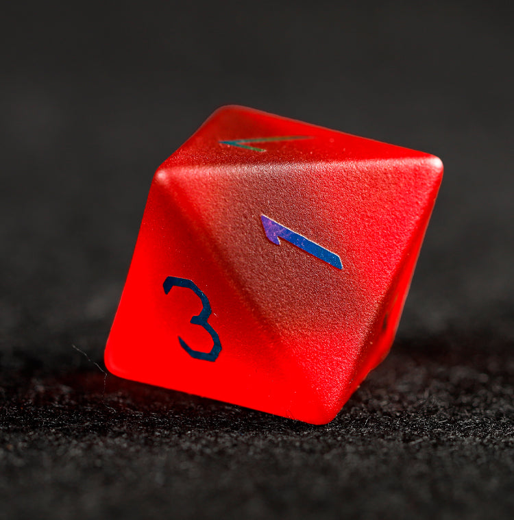 Crimson Red Plated Glass 7-Piece Polyhedral Dice Set