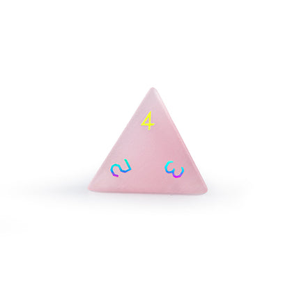 Pink Cat’s Eye Plated 7-Piece Polyhedral Dice Set