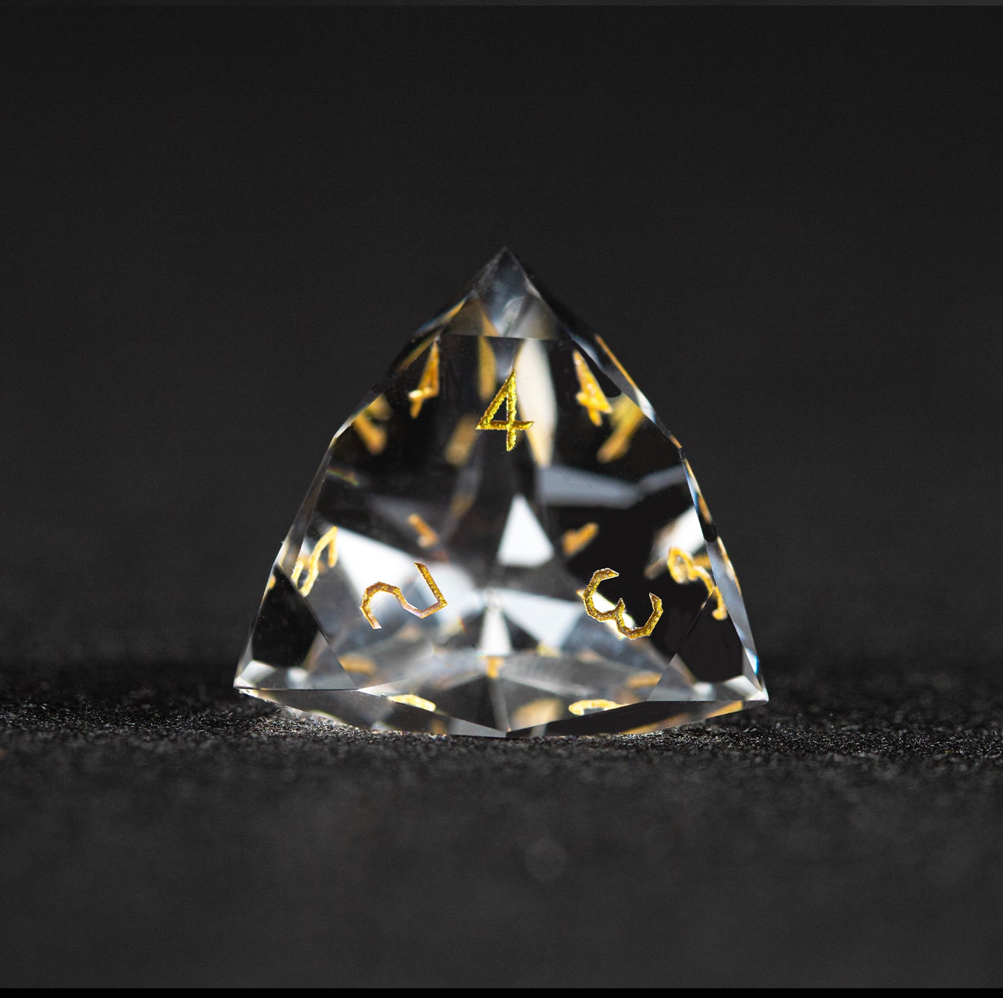 White Glass Diamond-Cut 7-Piece Dice Set