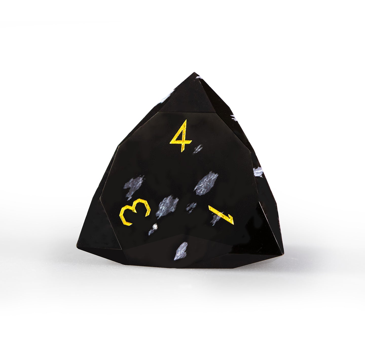 Snowflake Obsidian Diamond-Cut 7-Piece Dice Set