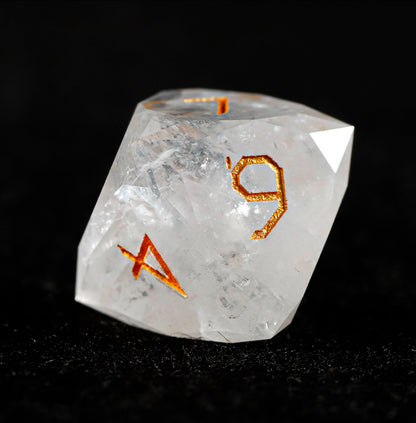 White Glaze Diamond-Cut 7-Piece Dice Set