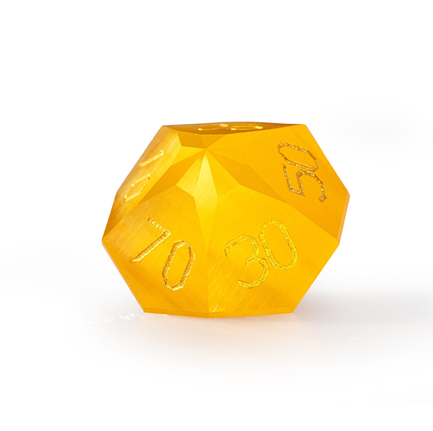 Yellow Cat’s Eye Crystal Diamond-Cut 7-Piece Dice Set