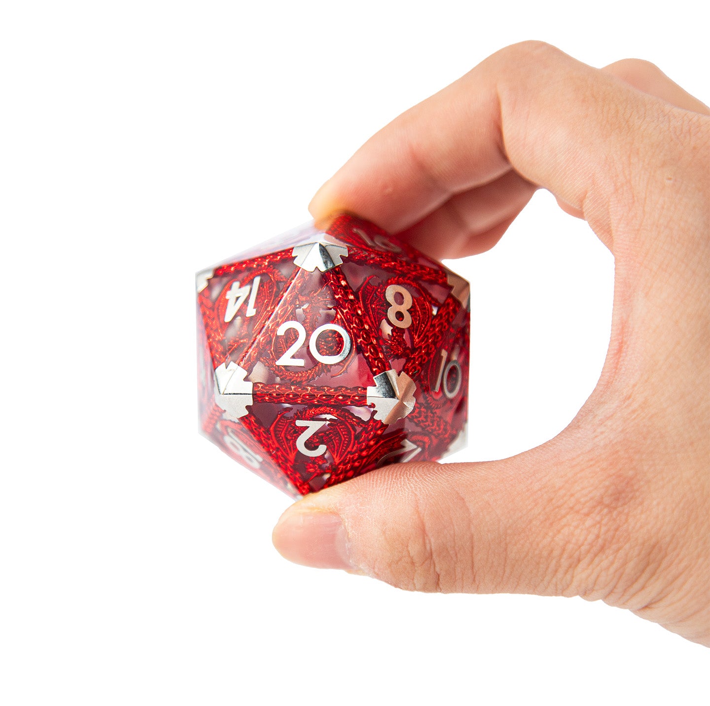 Crimson Dragon’s Flame Single D20 — 40 mm