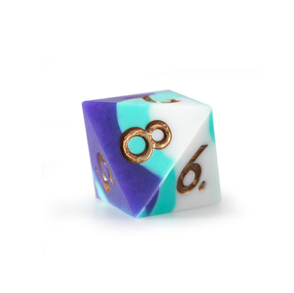 Aurora Gilded Silicone 7-Piece Polyhedral Dice Set