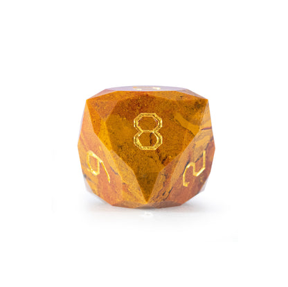 Ocean Agate Diamond-Cut 7-Piece Dice Set