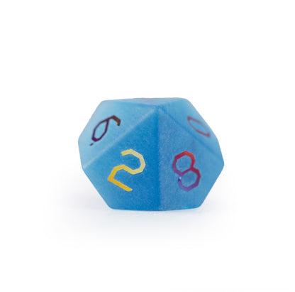 Ocean Blue Cat’s Eye Plated 7-Piece Polyhedral Dice Set
