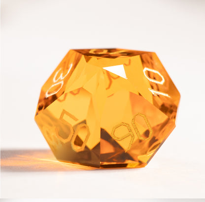 Orange Crystal Diamond-Cut 7-Piece Dice Set