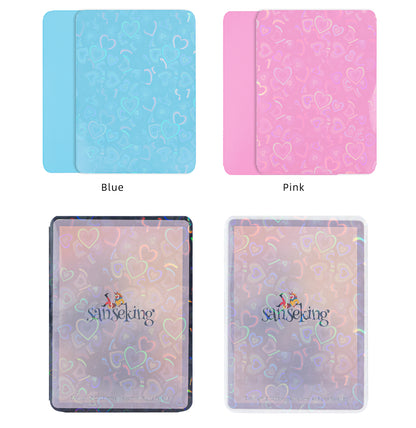 Love Heart-Shape Laser Flashing Rounded Card Sleeves