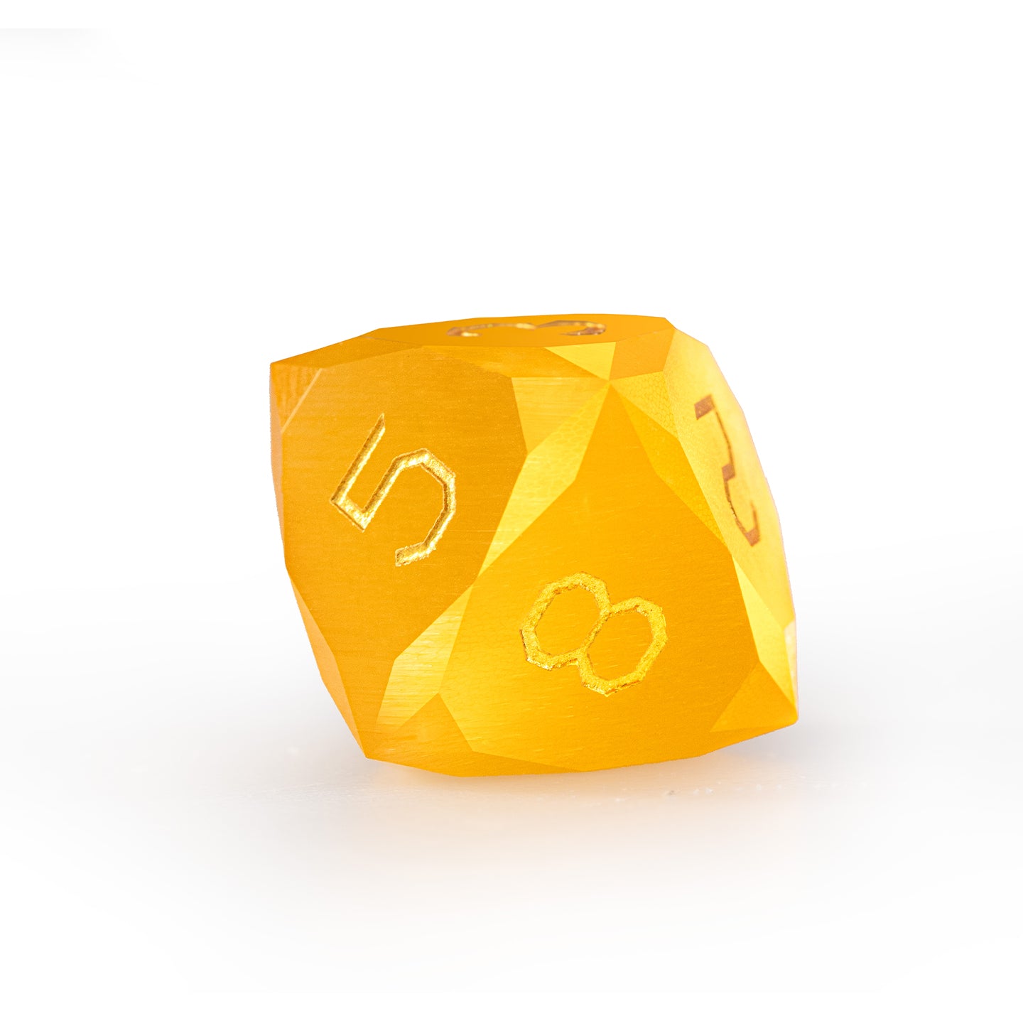 Yellow Cat’s Eye Crystal Diamond-Cut 7-Piece Dice Set