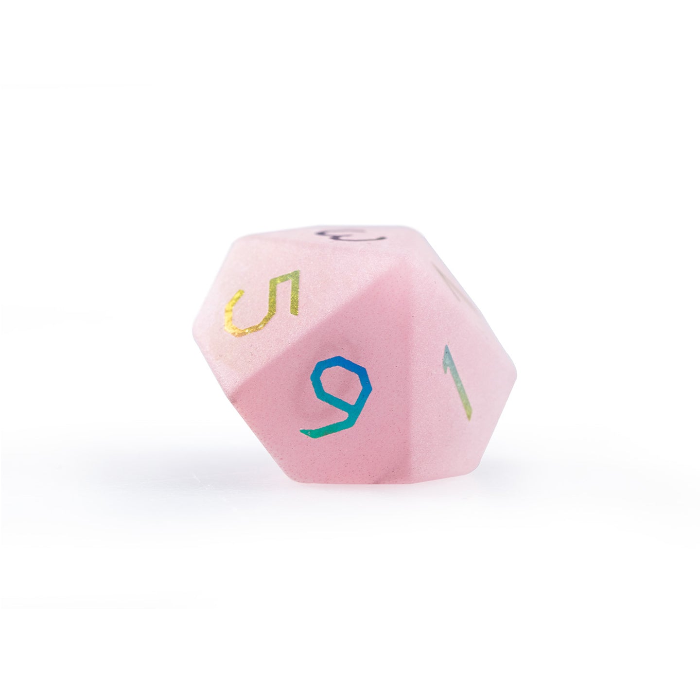 Pink Cat’s Eye Plated 7-Piece Polyhedral Dice Set