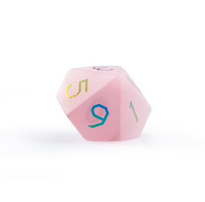 Pink Cat’s Eye Plated 7-Piece Polyhedral Dice Set