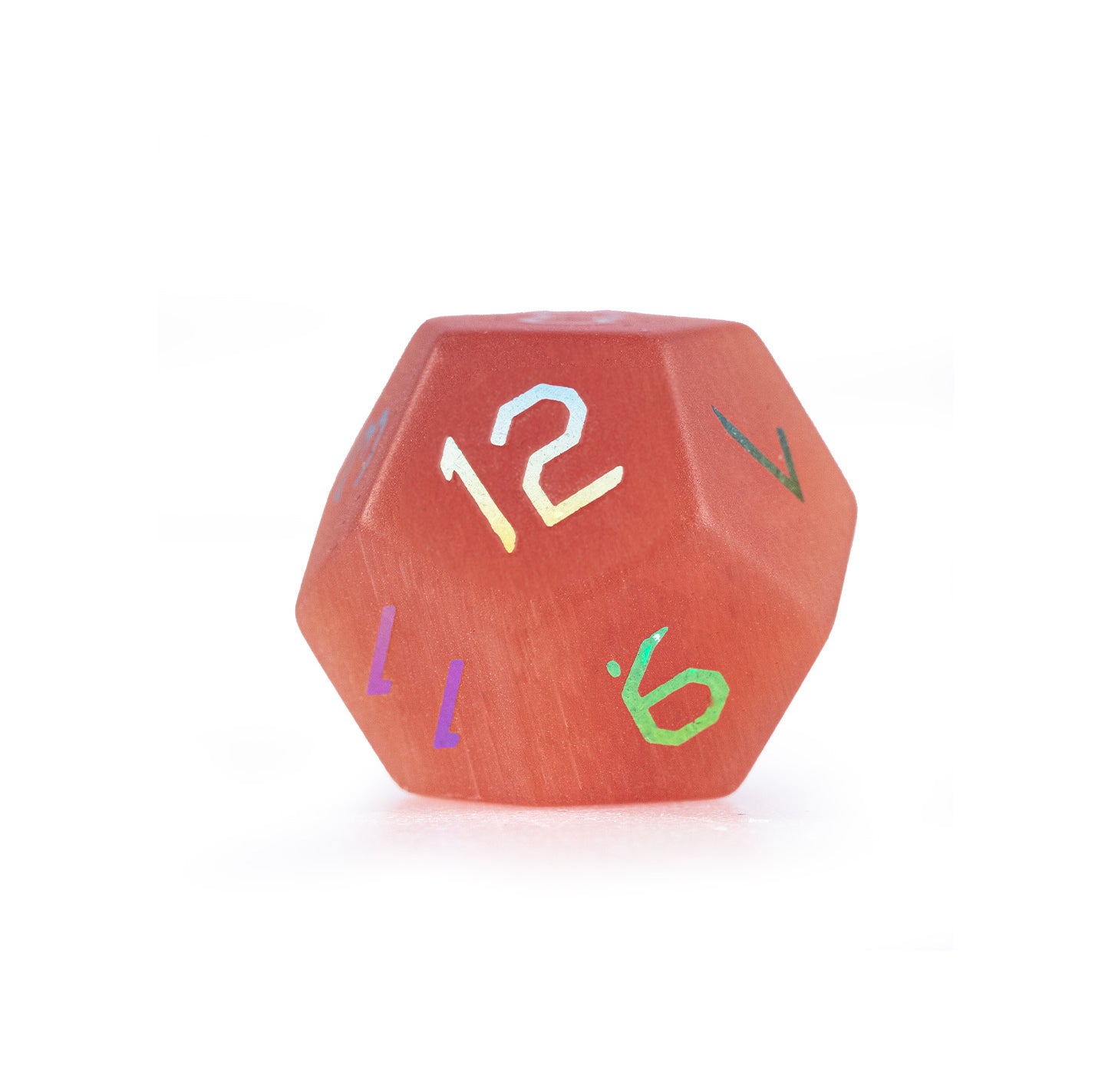 Crimson Cat’s Eye Plated 7-Piece Polyhedral Dice Set