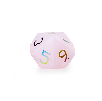 Rose Opaline Plated 7-Piece Polyhedral Dice Set