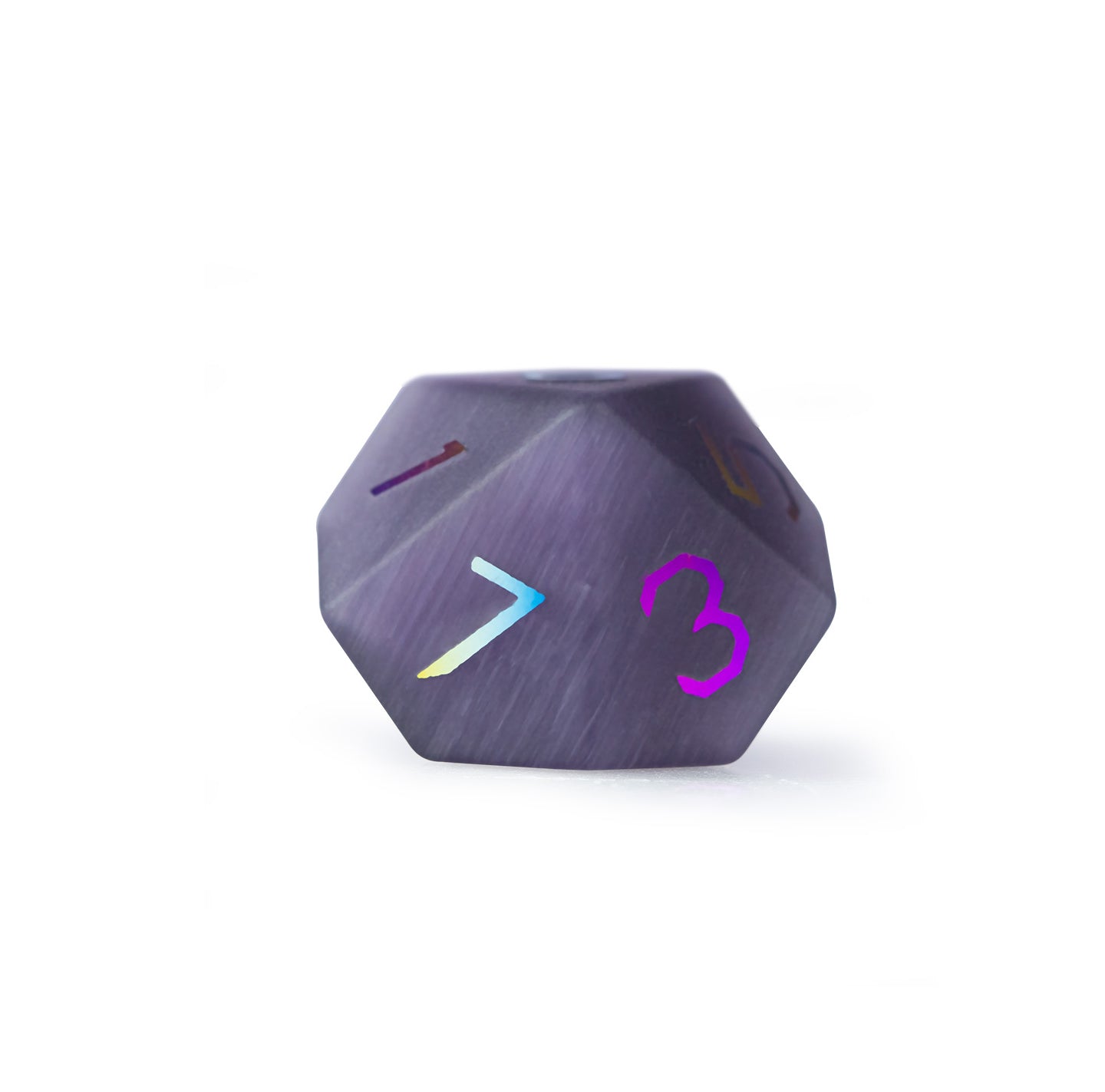Violet Orchid Cat’s Eye Plated 7-Piece Polyhedral Dice Set
