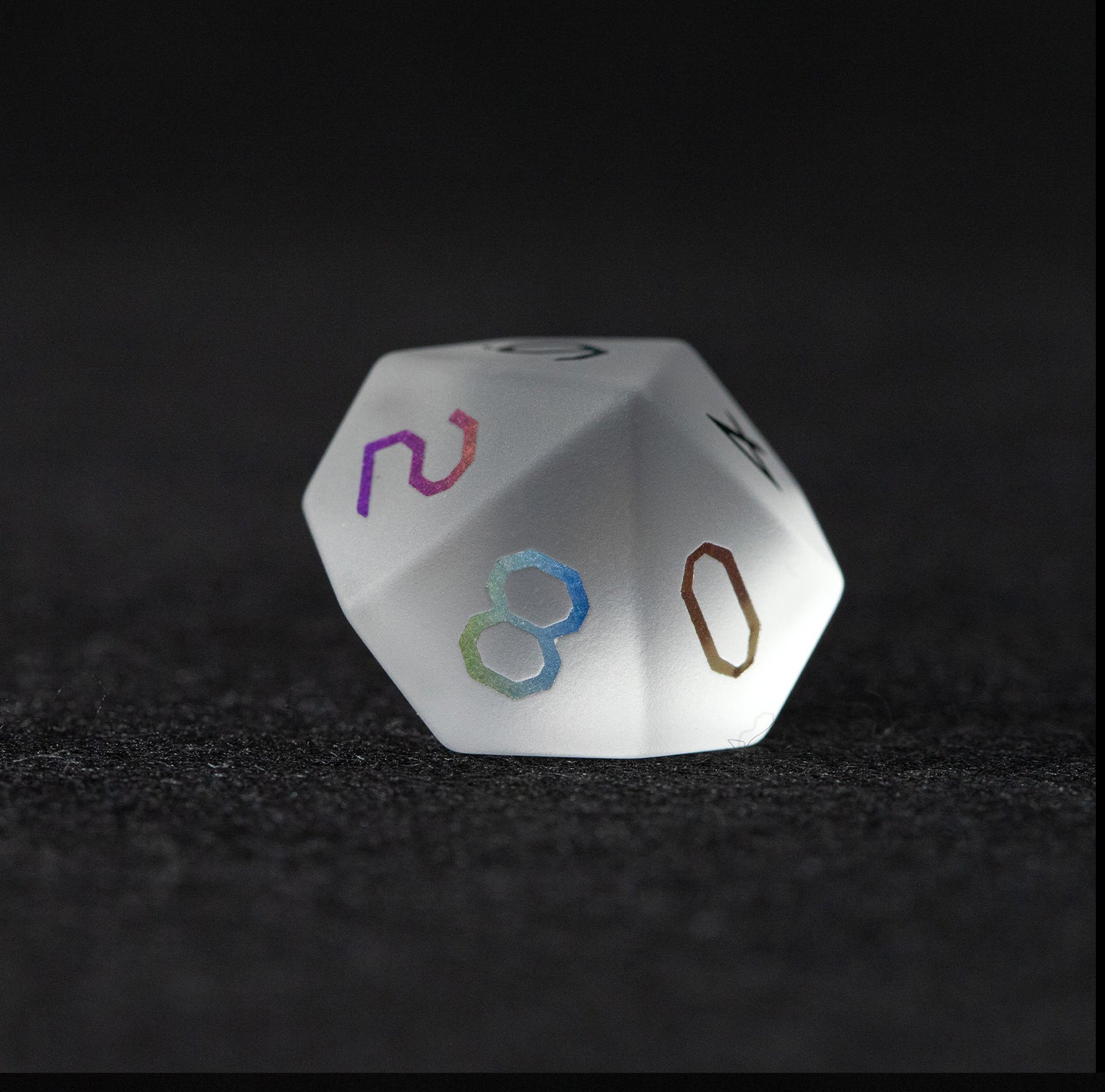 Opaline Plated Glass 7-Piece Polyhedral Dice Set