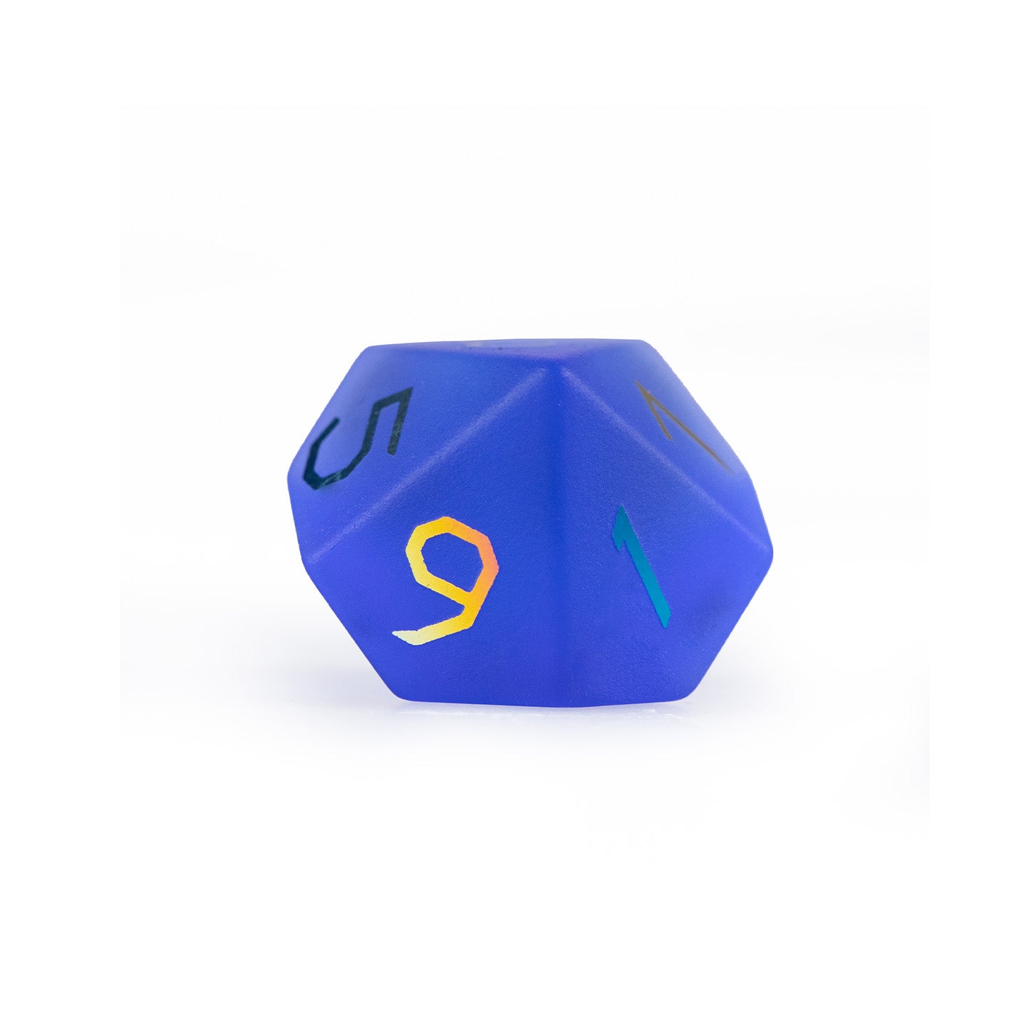 Royal Blue Plated Glass 7-Piece Polyhedral Dice Set