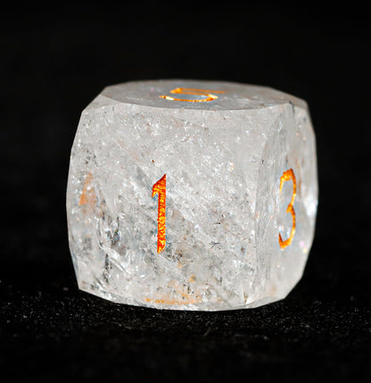 White Glaze Diamond-Cut 7-Piece Dice Set