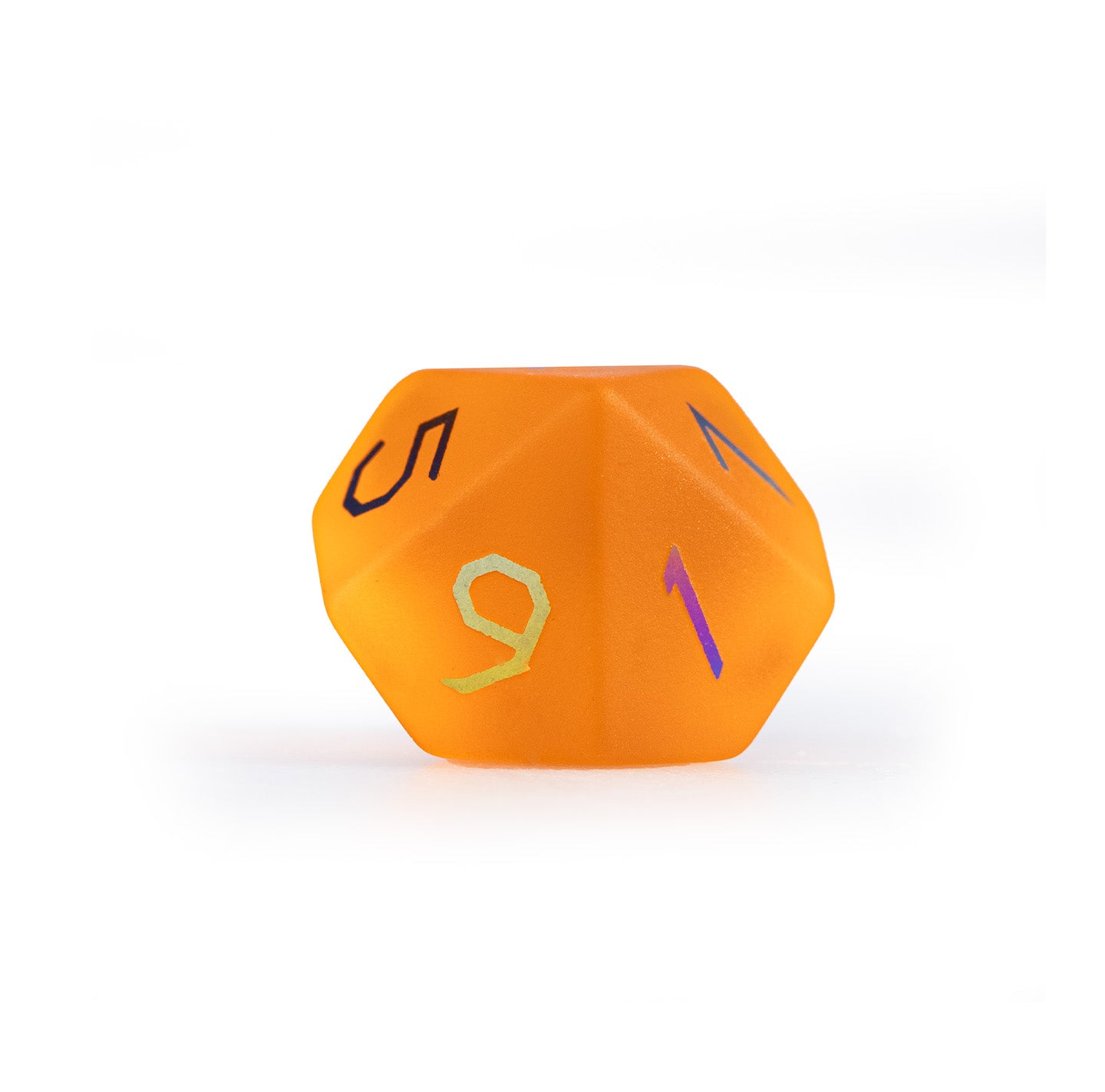 Amber Orange Plated Glass 7-Piece Polyhedral Dice Set