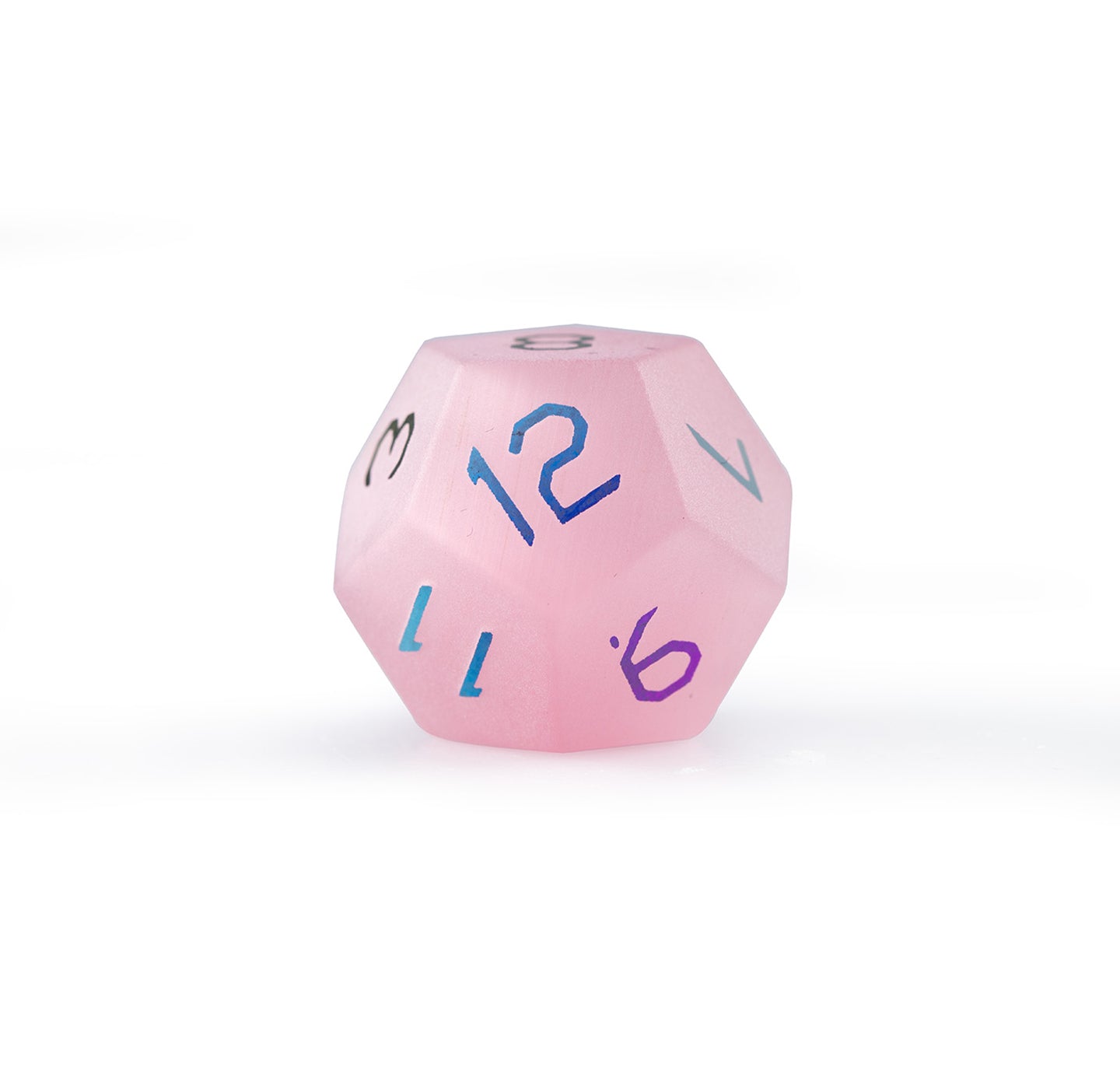 Pink Cat’s Eye Plated 7-Piece Polyhedral Dice Set