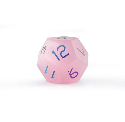 Pink Cat’s Eye Plated 7-Piece Polyhedral Dice Set