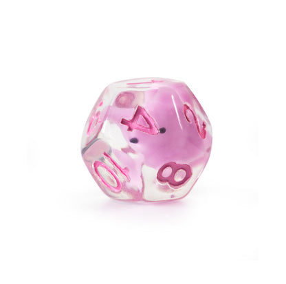 Rose Quartz Familiar 7-Piece Polyhedral Dice Set