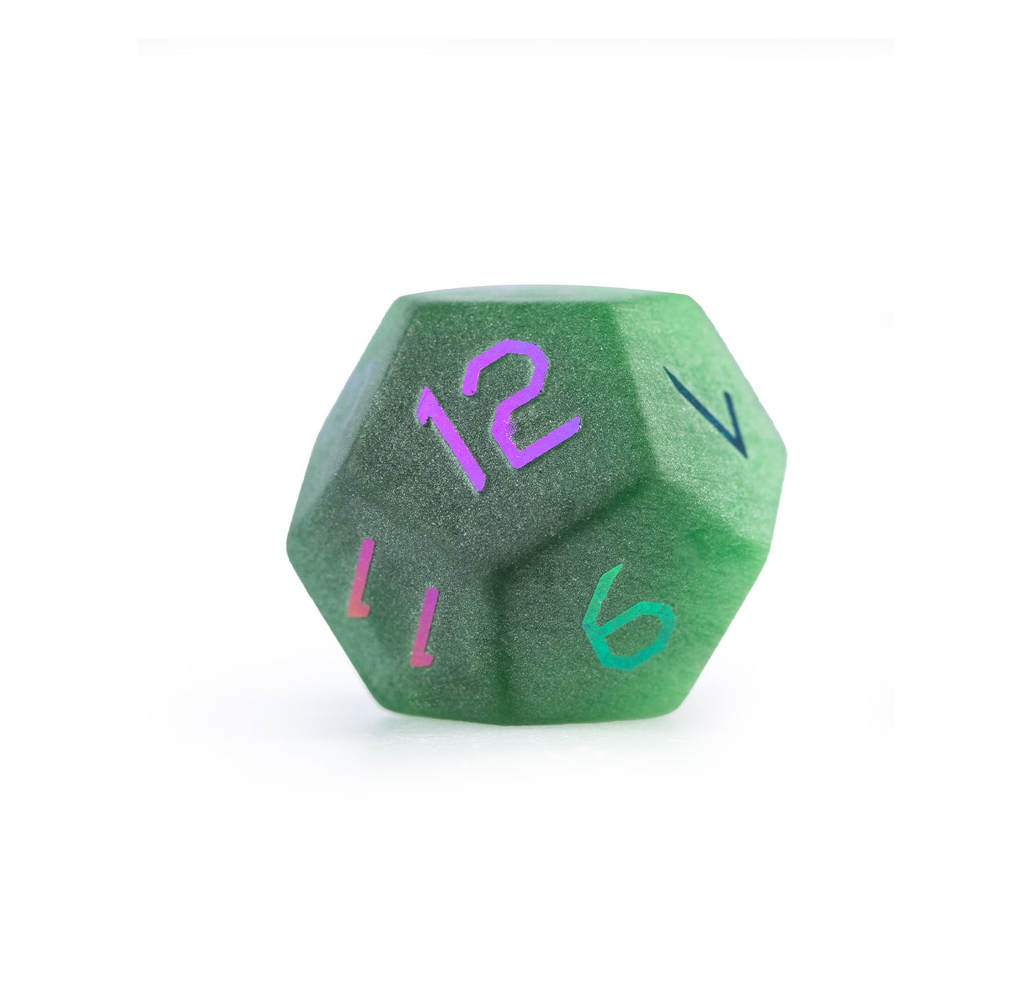 Emerald Cat’s Eye Plated 7-Piece Polyhedral Dice Set