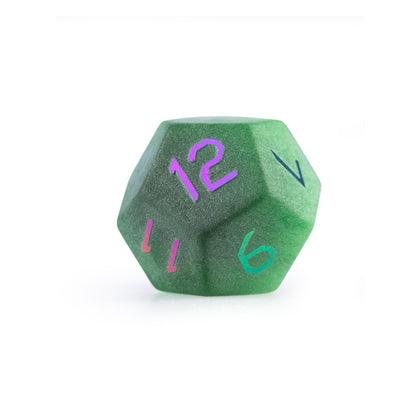 Emerald Cat’s Eye Plated 7-Piece Polyhedral Dice Set