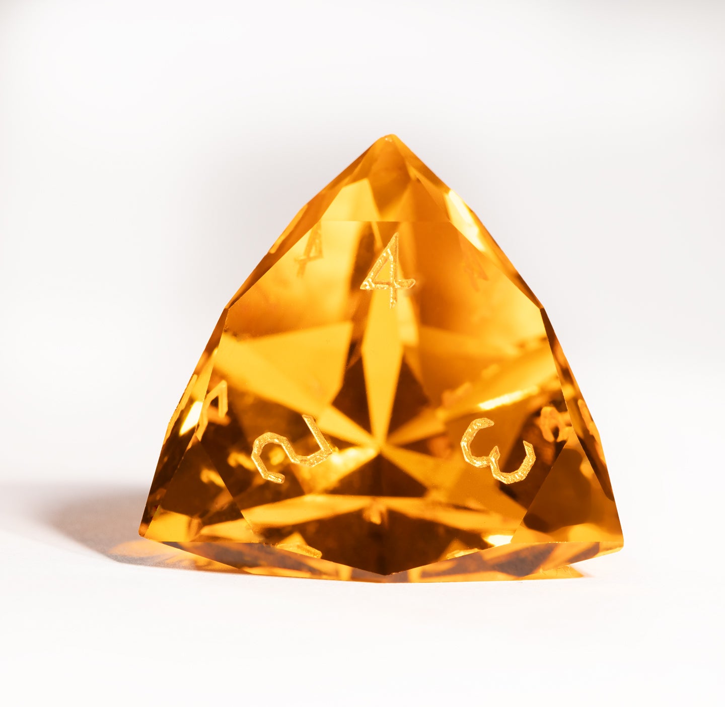 Orange Crystal Diamond-Cut 7-Piece Dice Set